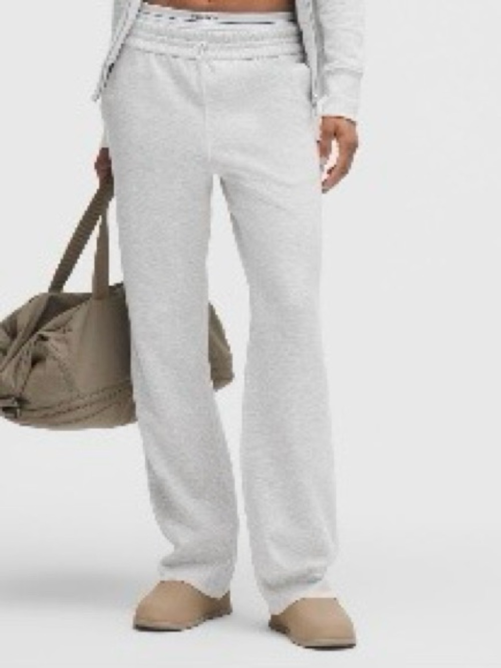 Women’s Light Gray Fleece Sweatpants - Comfortable Everyday Wear